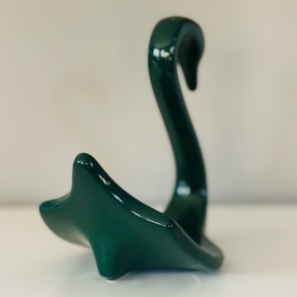GREEN SALE 🍀 Dark green ceramic swan - Picture 8 of 12